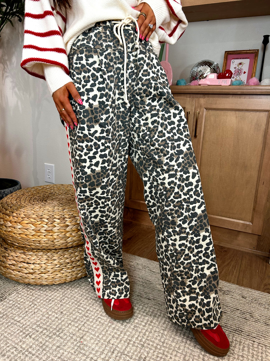 Conversation Heart Denim - Red Heart