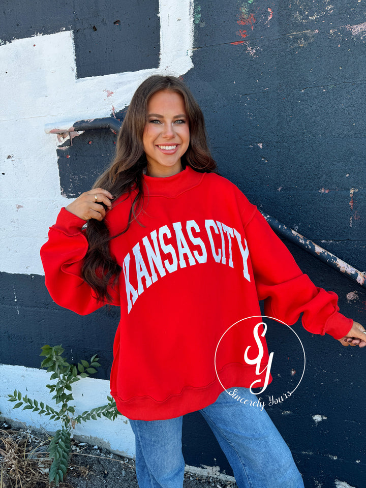 Kansas City Reversible Mock Neck - Red
