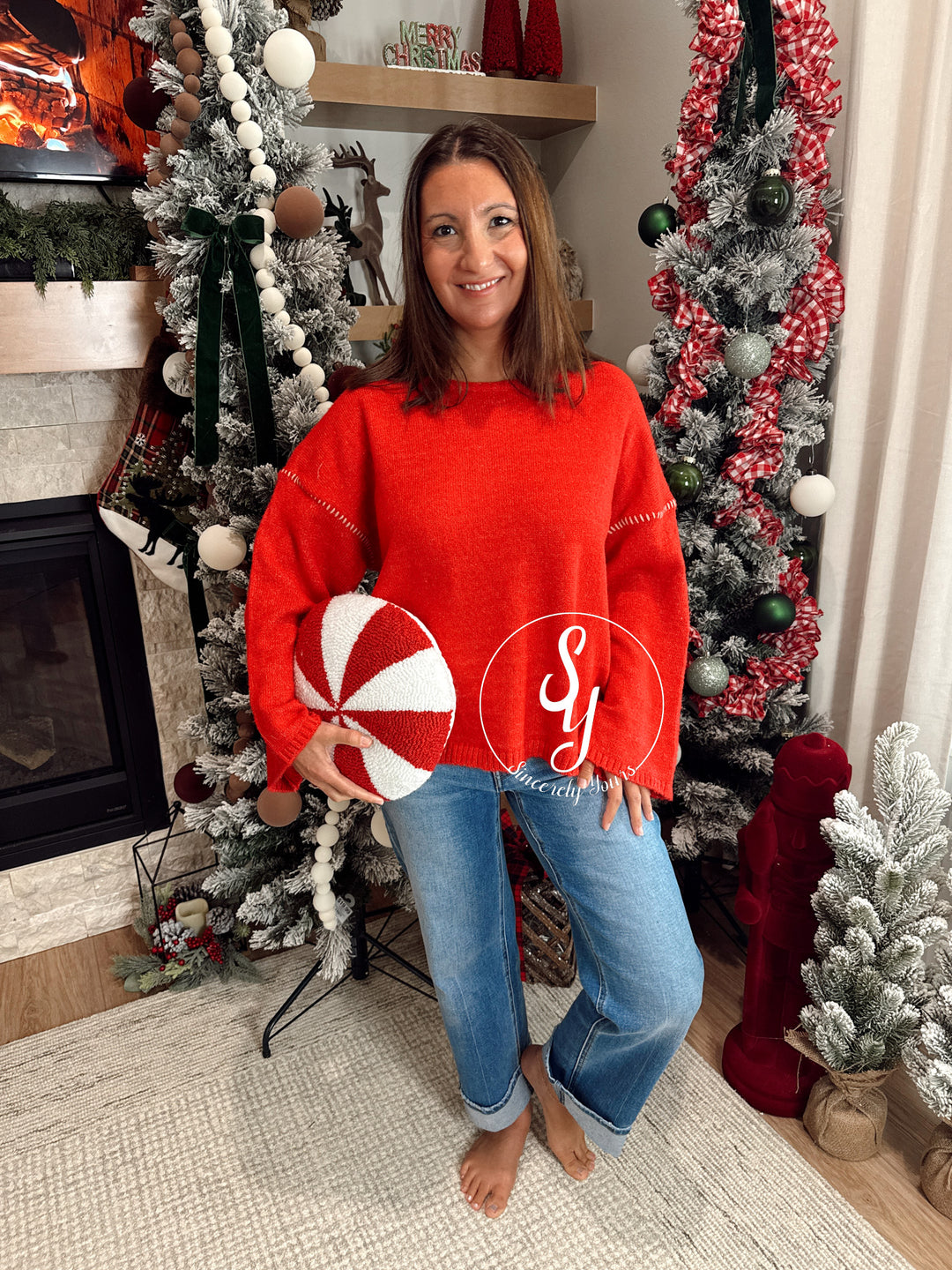 Bright and Cheery Sweater - Pepperberry