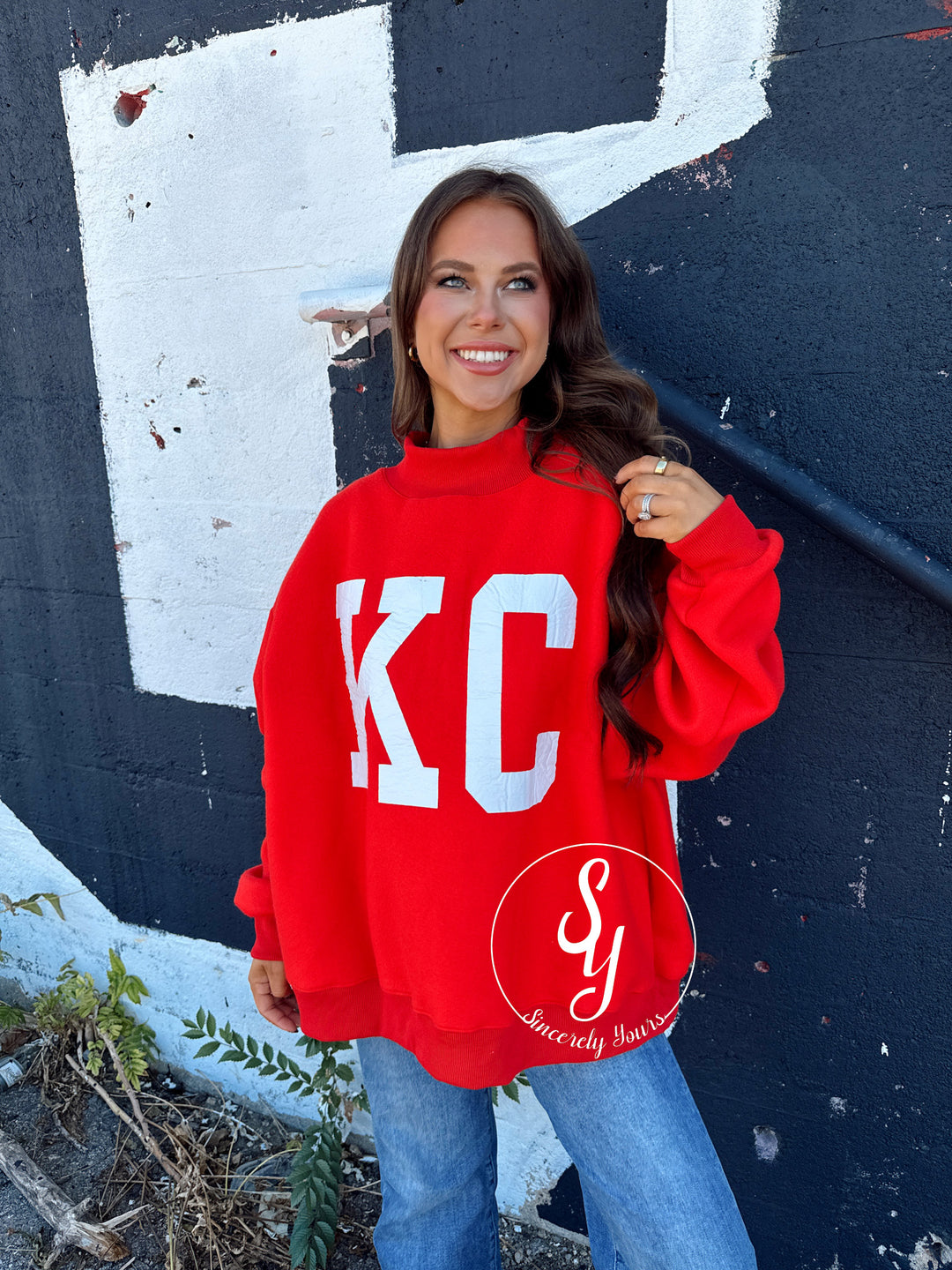 Kansas City Reversible Mock Neck - Red