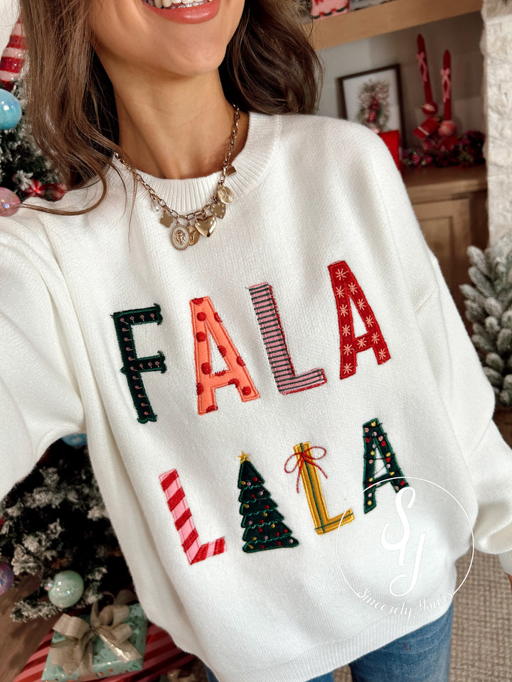FaLaLaLa Sweater - White