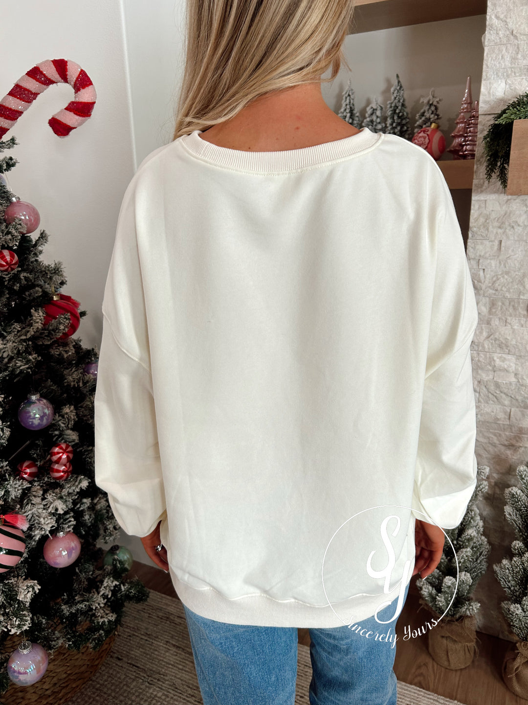 Christmas Bow Top - Ivory