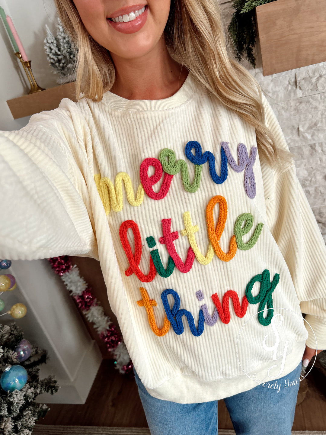 Merry Little Thing Sweater- Cream