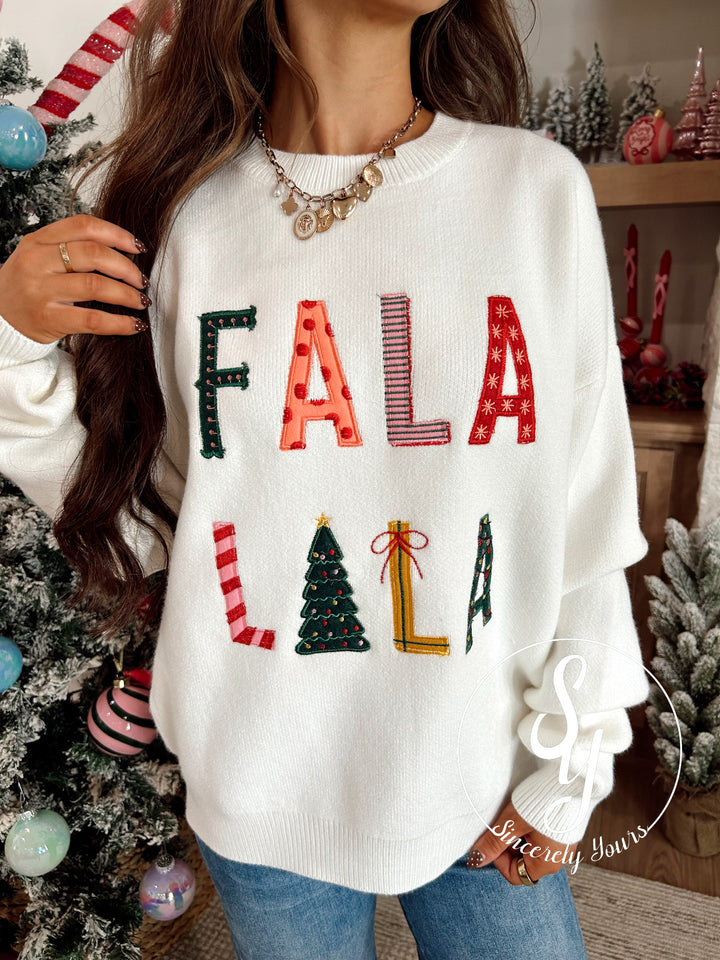 FaLaLaLa Sweater - White