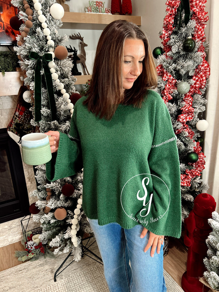 Bright and Cheery Sweater - Forest