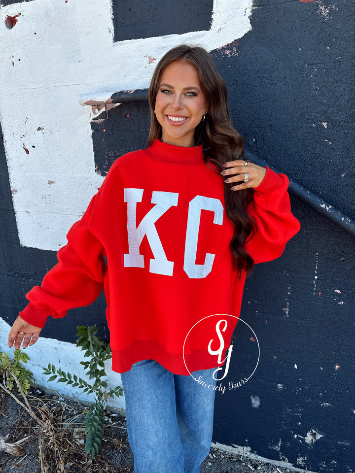 Kansas City Reversible Mock Neck - Red