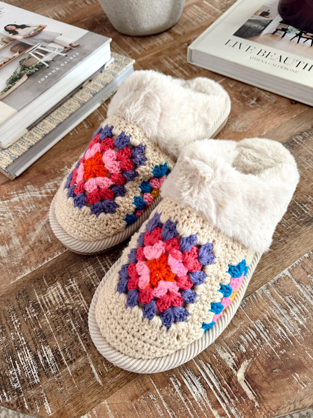 Crochet Slipper - Beige