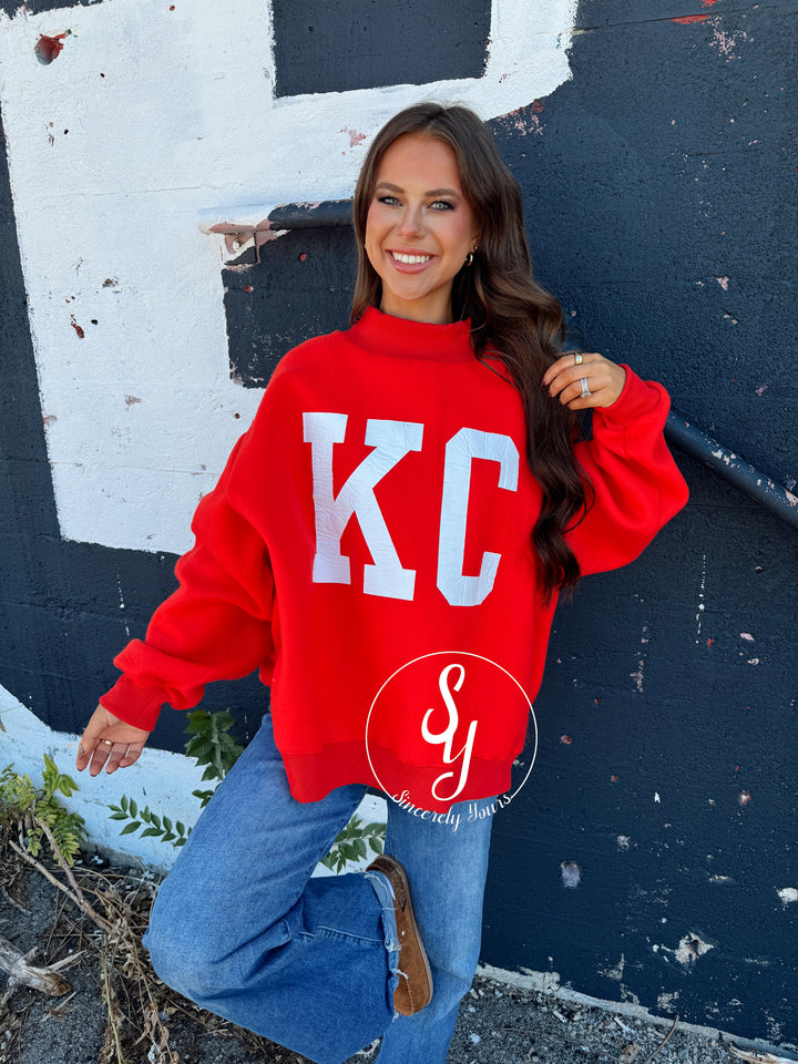 Kansas City Reversible Mock Neck - Red