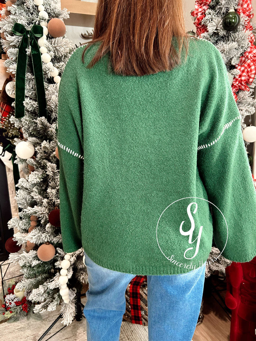 Bright and Cheery Sweater - Forest