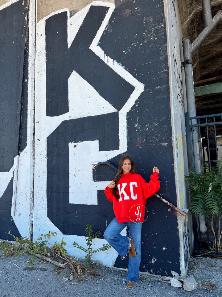 Kansas City Reversible Mock Neck - Red