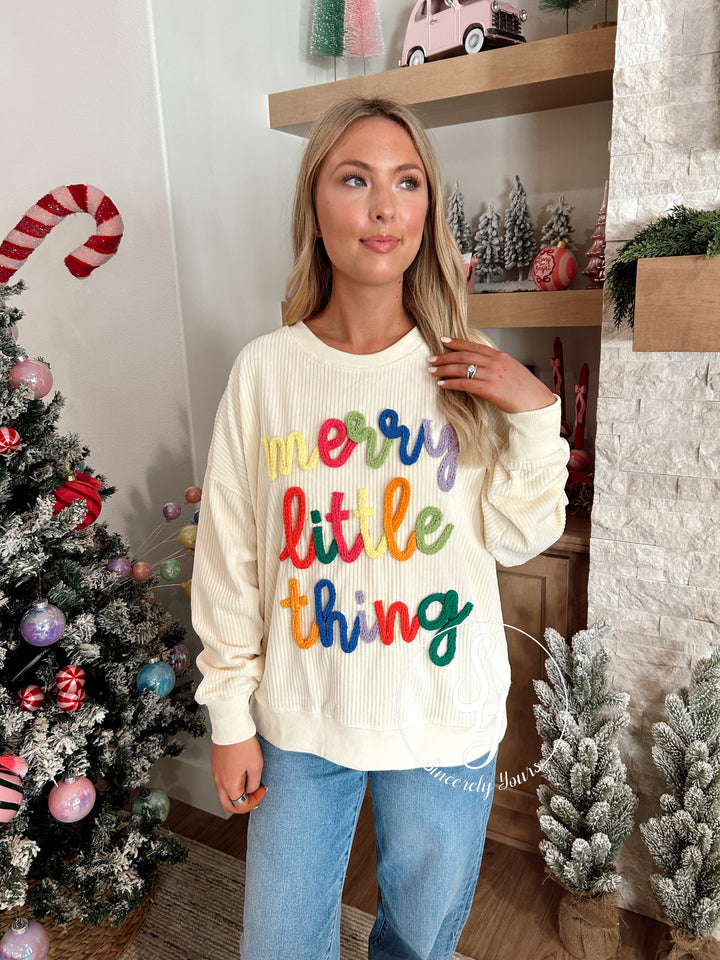 Merry Little Thing Sweater- Cream