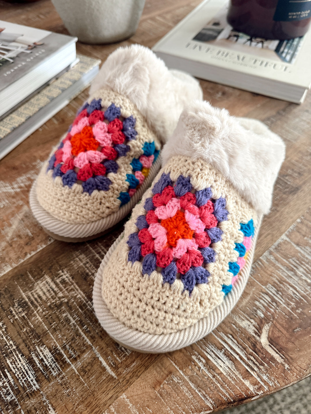 Crochet Slipper - Beige