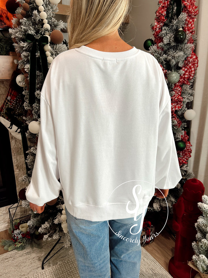 Festive Ornament Blouse - White