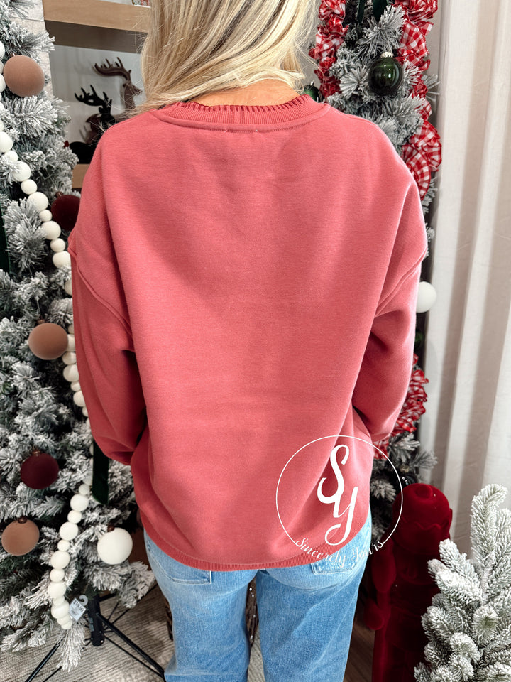 All Things Christmas Crewneck - Brick