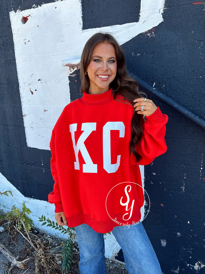 Kansas City Reversible Mock Neck - Red
