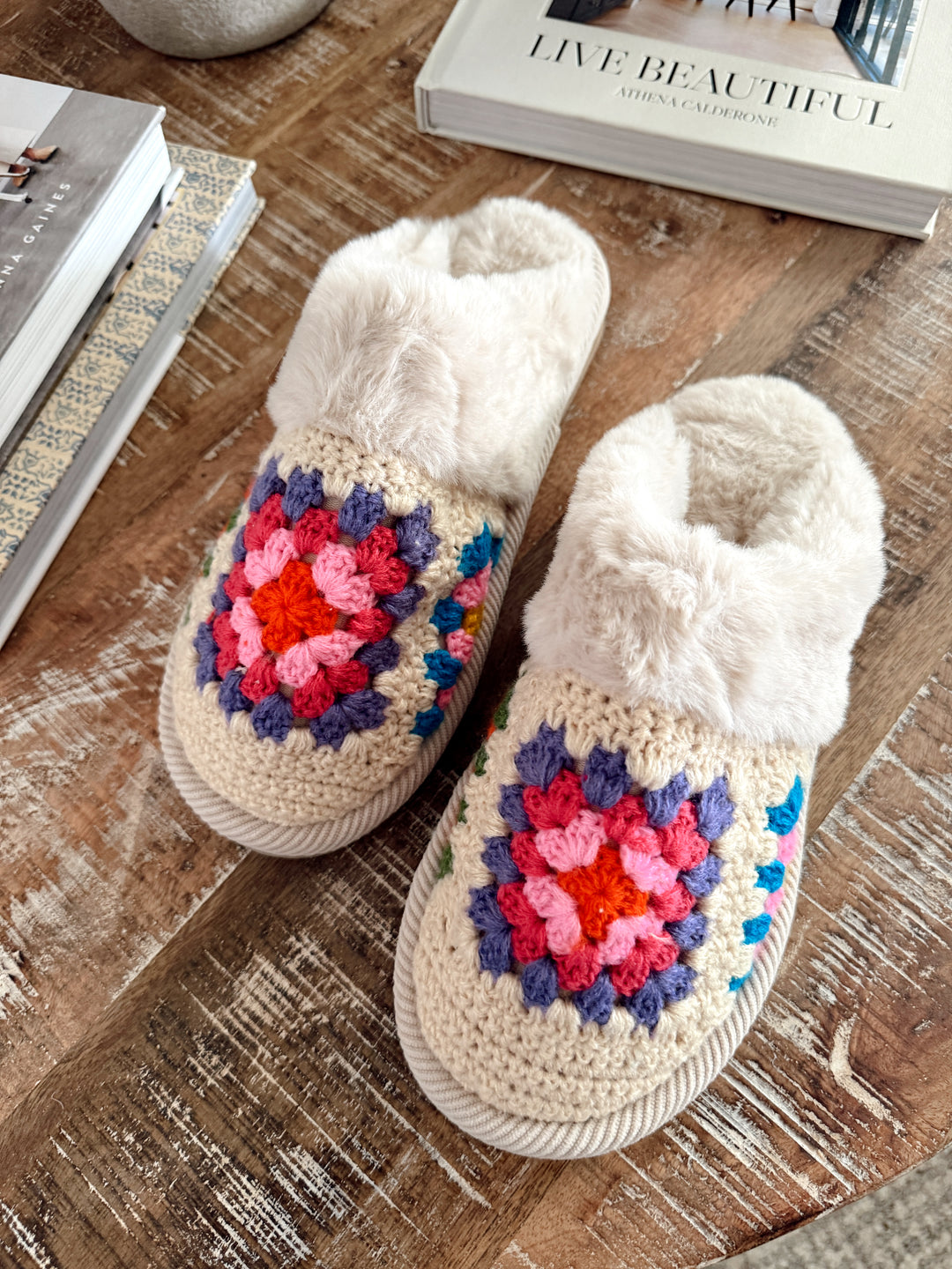 Crochet Slipper - Beige