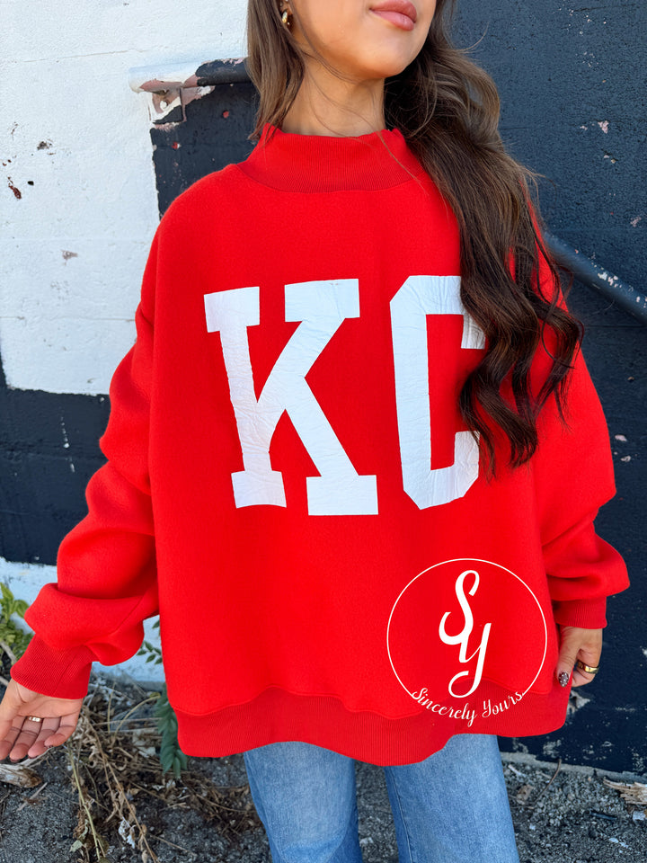 Kansas City Reversible Mock Neck - Red