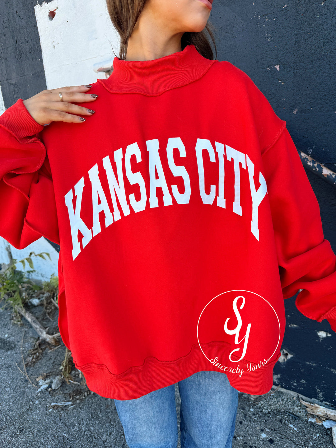 Kansas City Reversible Mock Neck - Red