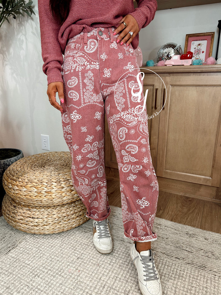 In My Feels Barrel Denim - Washed Pink