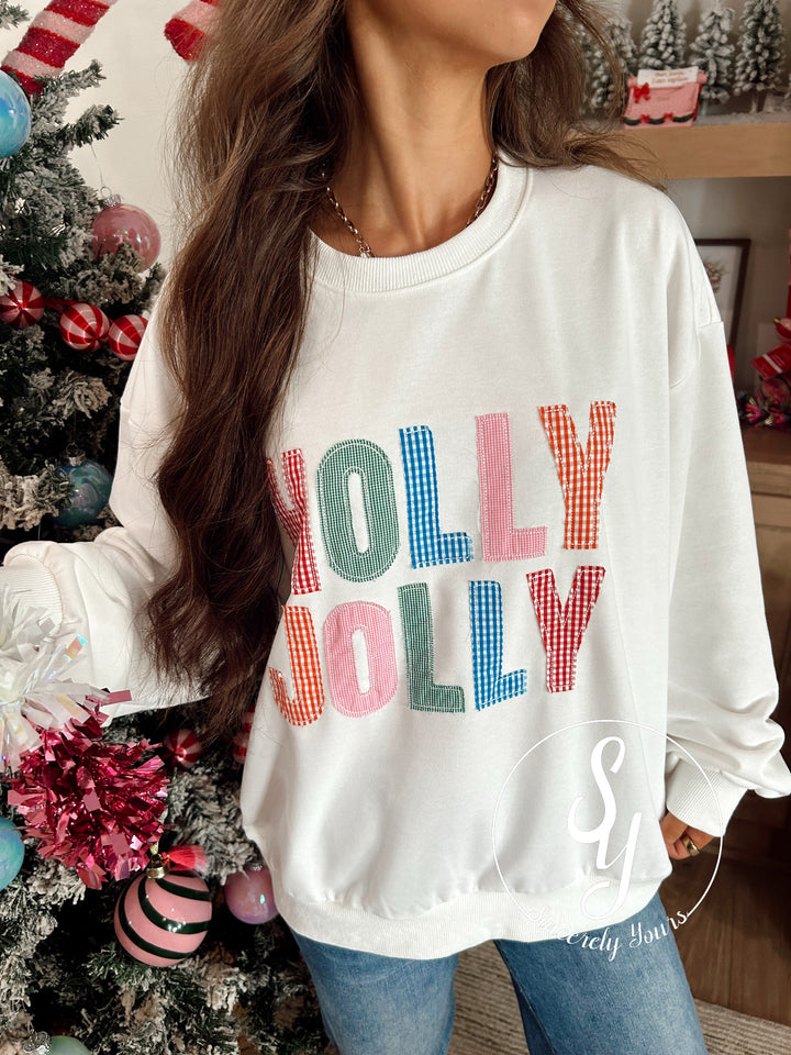 Holly Jolly Moment Crewneck - White