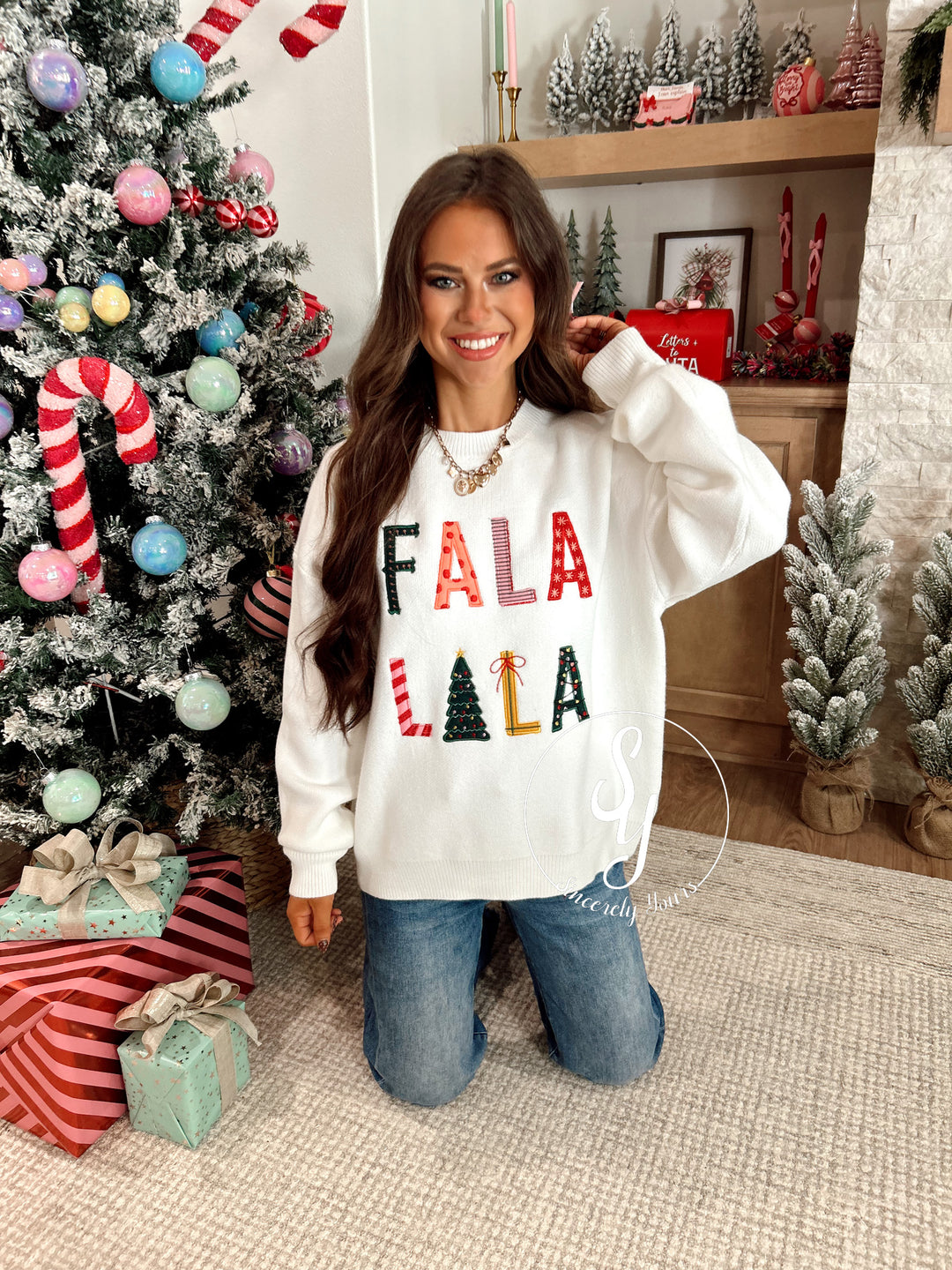 FaLaLaLa Sweater - White