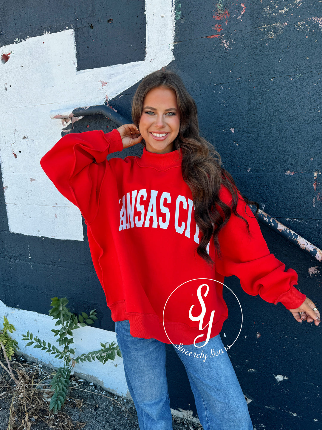 Kansas City Reversible Mock Neck - Red