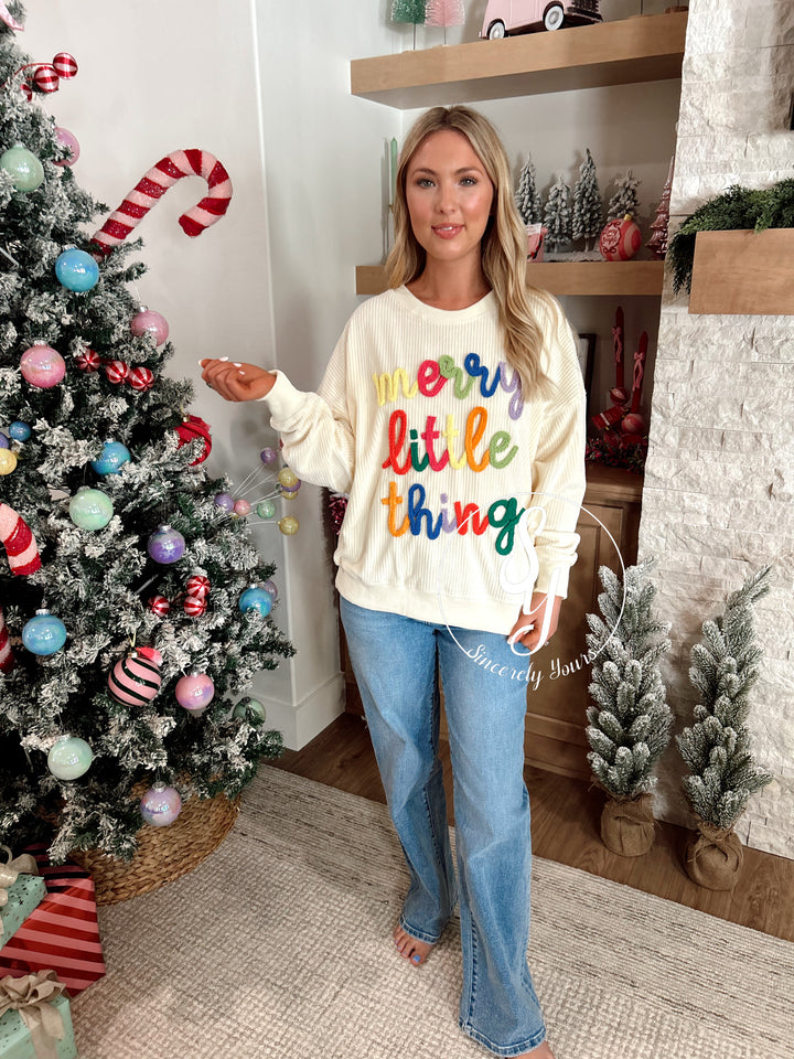Merry Little Thing Sweater- Cream