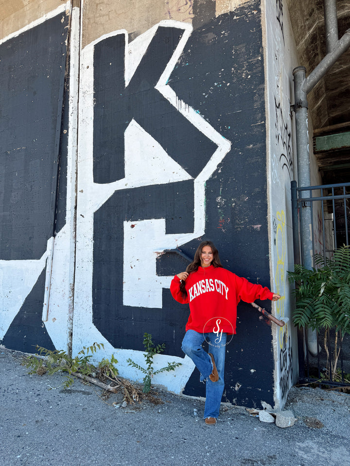 Kansas City Reversible Mock Neck - Red