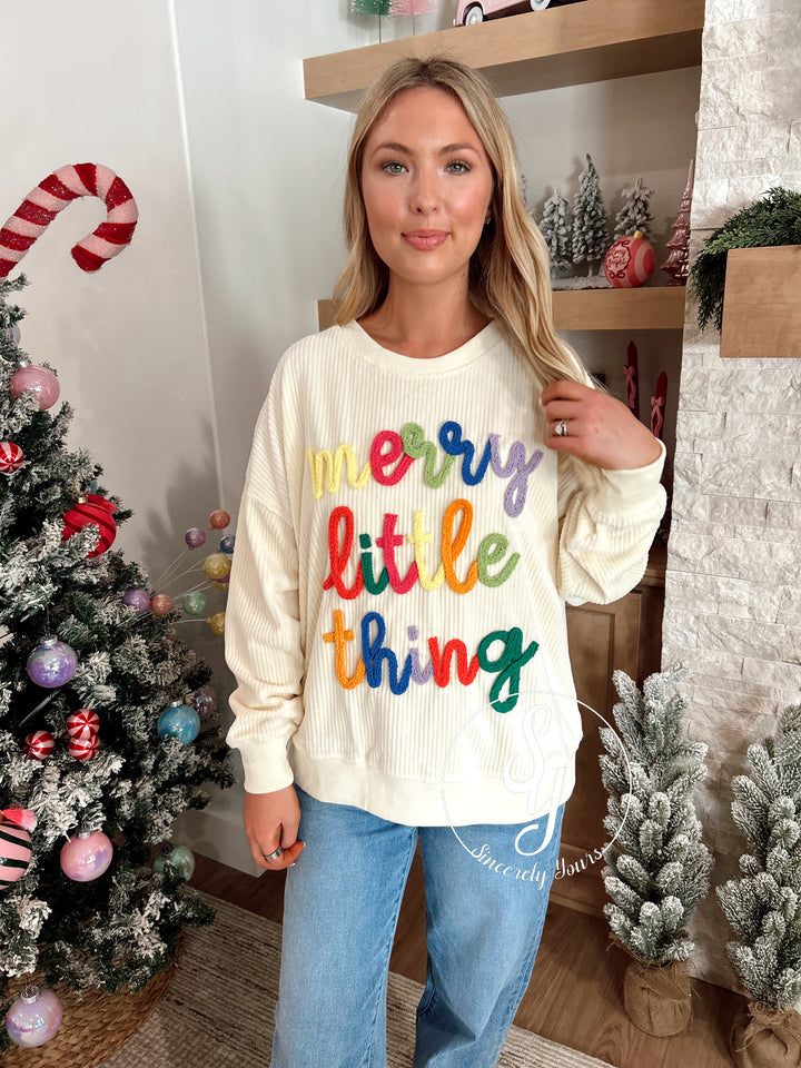 Merry Little Thing Sweater- Cream