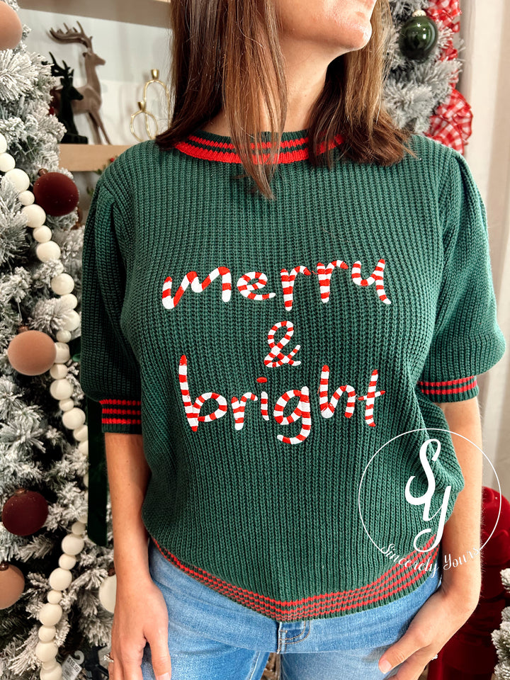 Candy Cane Sweater - Hunter Green