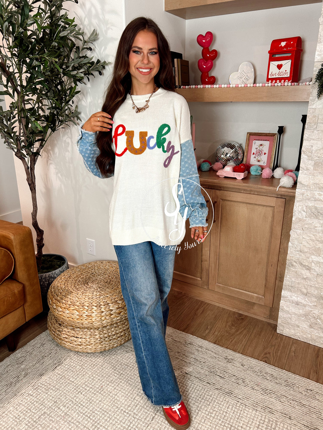 Lucky In Love Sweater - Ivory