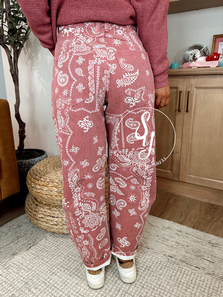 In My Feels Barrel Denim - Washed Pink