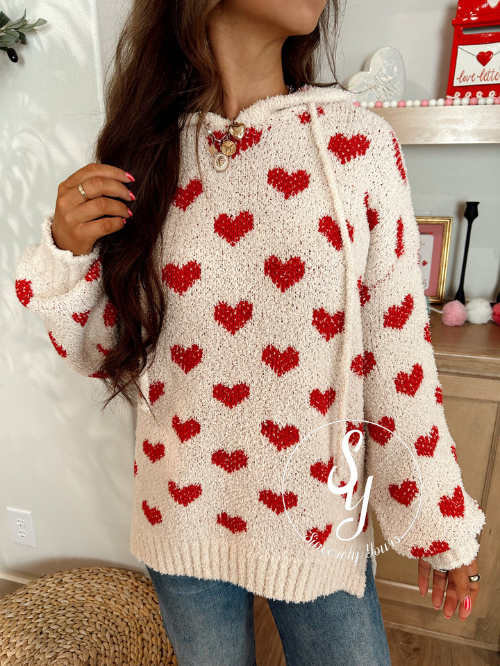 Say Yes Hoodie Sweater - Cream