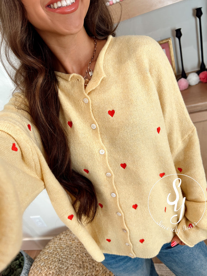Heartbeat Cardigan - Honey