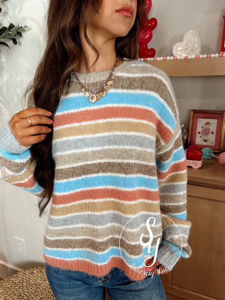 Feeling The Cuddle Sweater - Champagne Combo