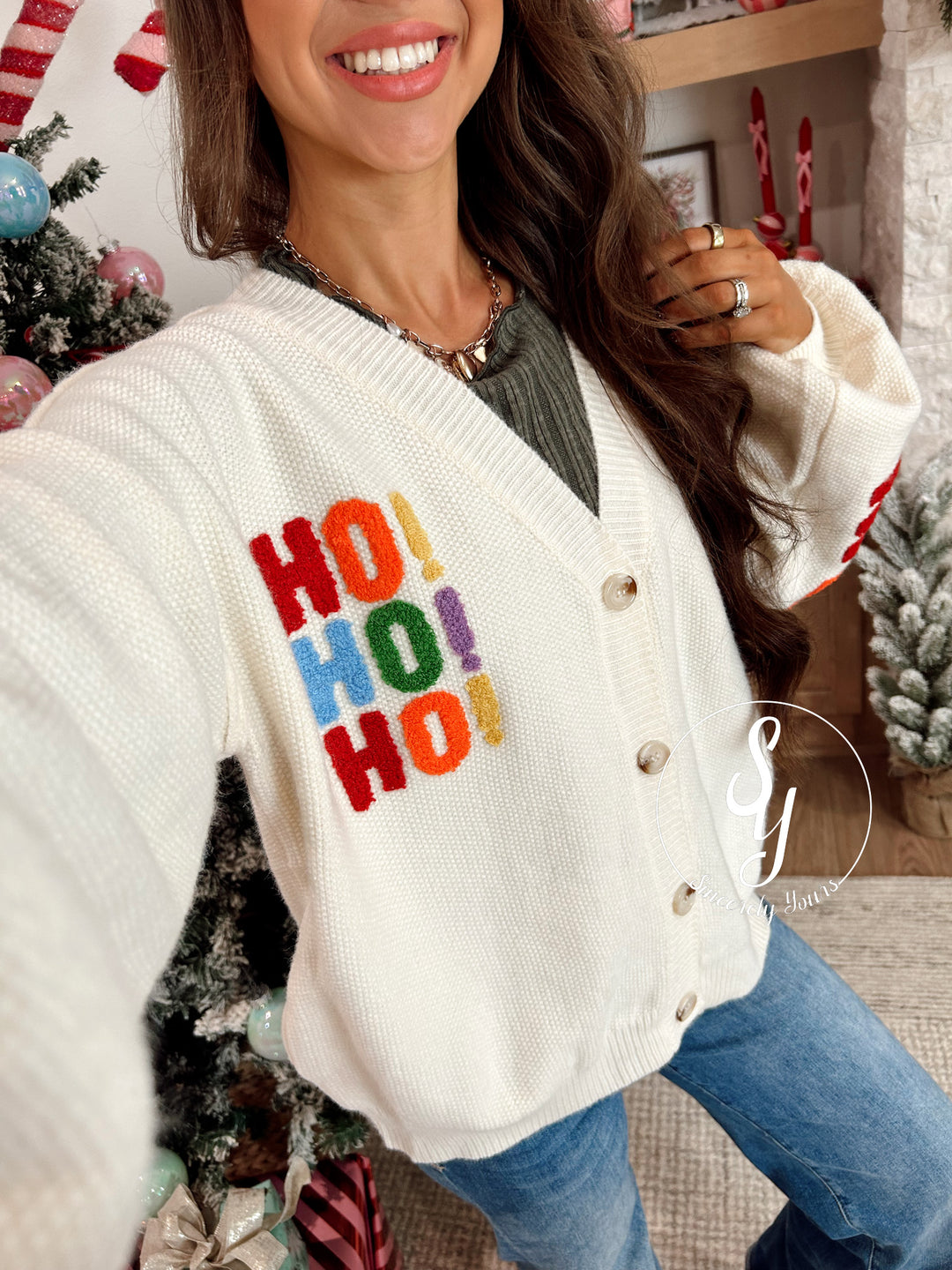 Very Merry Colorful Cardigan - Ivory
