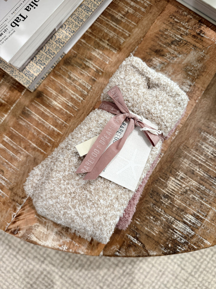 Barefoot Dreams: CozyChic 2 Pair Sock Set- Teaberrry- He Stone
