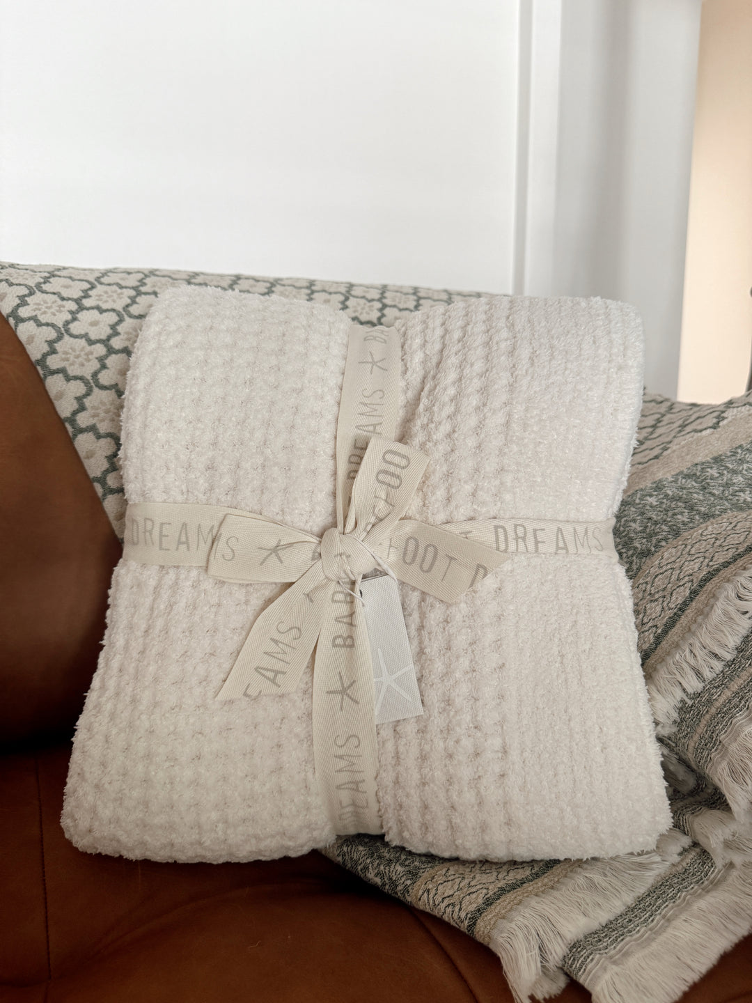 Barefoot Dreams: CozyChic® Waffle Throw-Cream