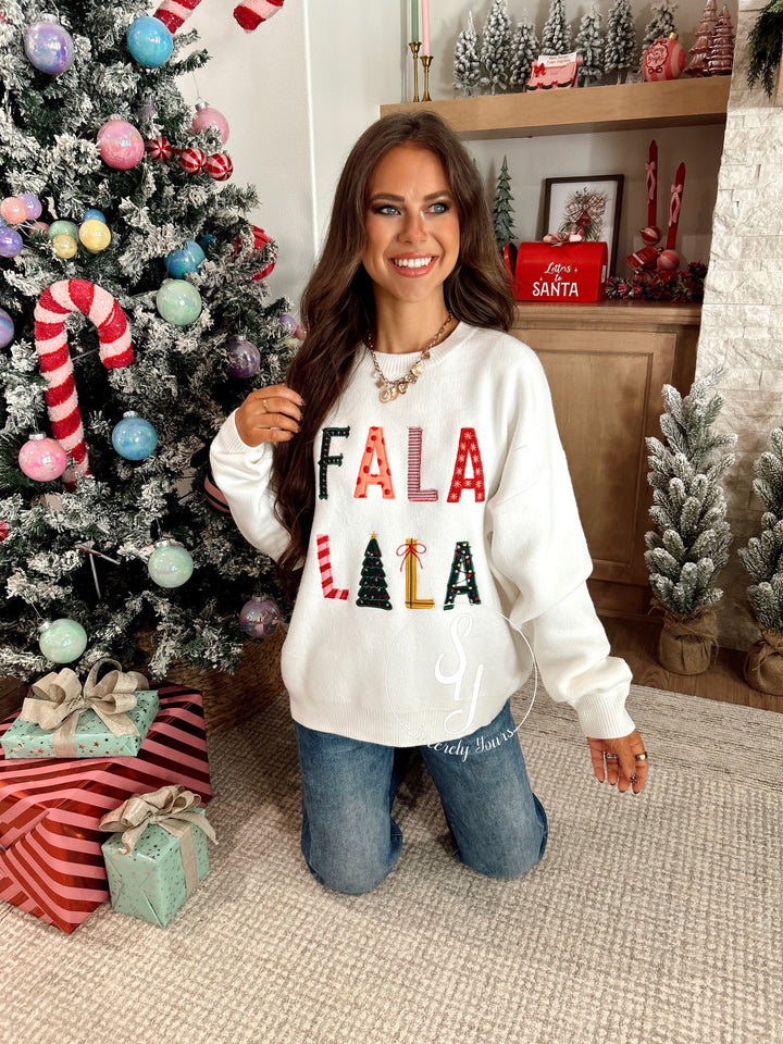 FaLaLaLa Sweater - White