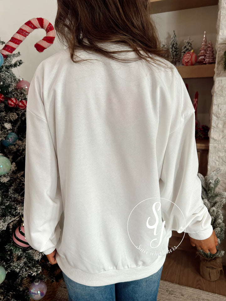 Holly Jolly Moment Crewneck - White