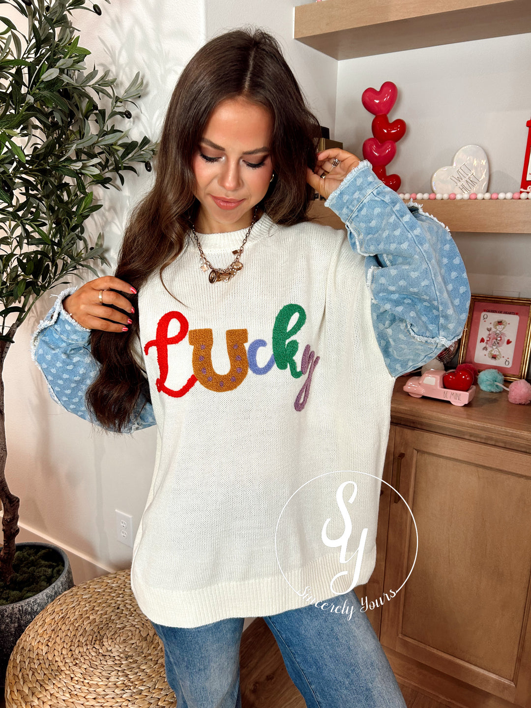 Lucky In Love Sweater - Ivory
