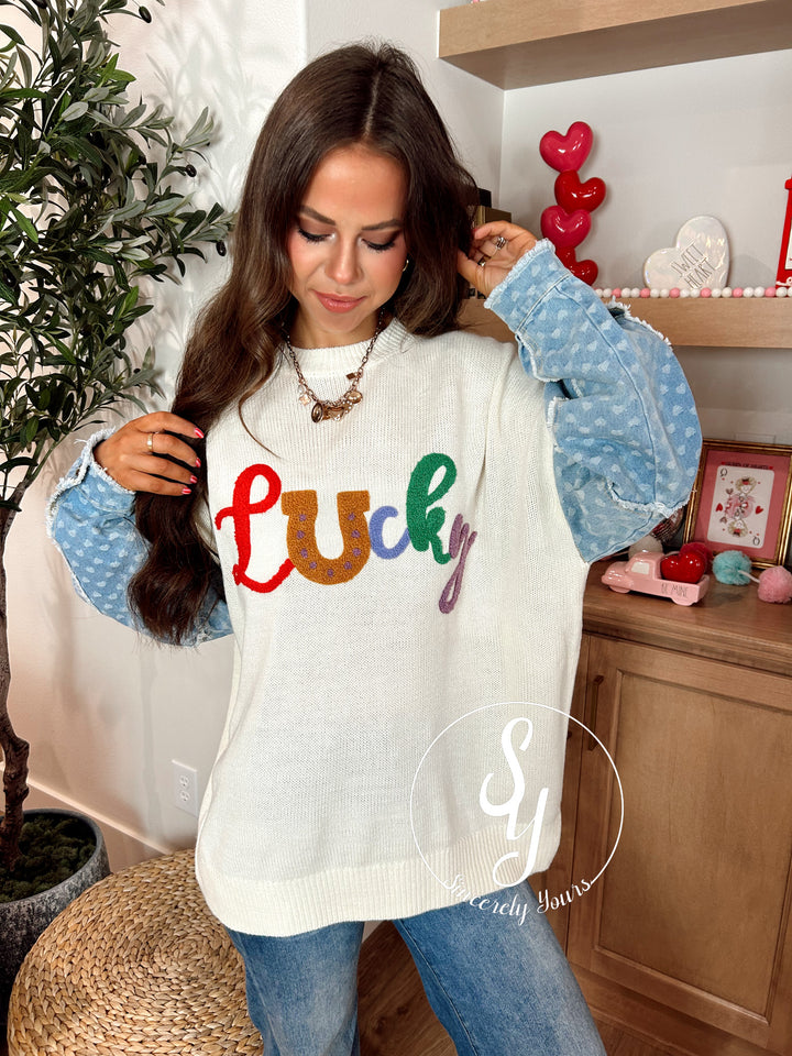 Lucky In Love Sweater - Ivory