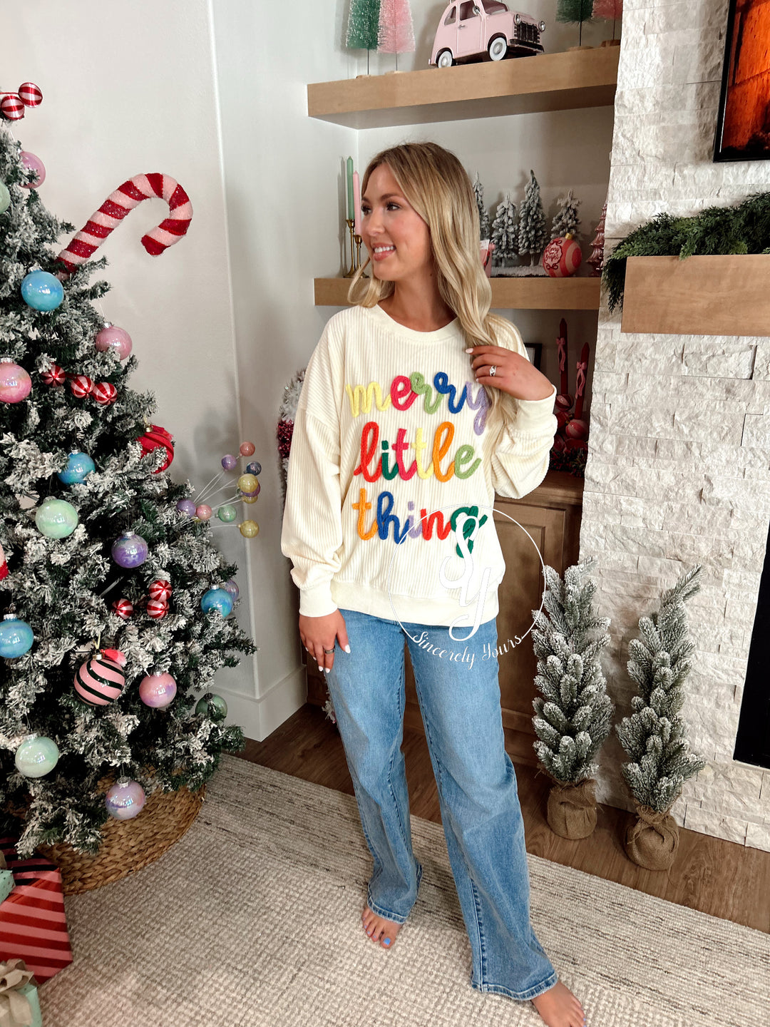 Merry Little Thing Sweater- Cream