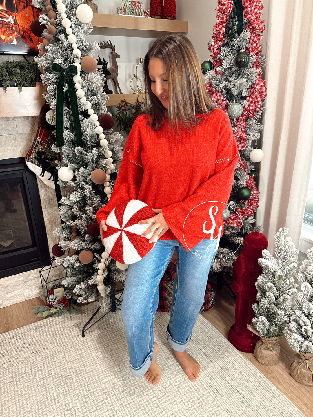 Bright and Cheery Sweater - Pepperberry