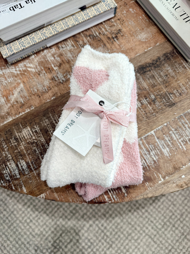 Barefoot Dreams: CozyChic Heart Print Sock Set