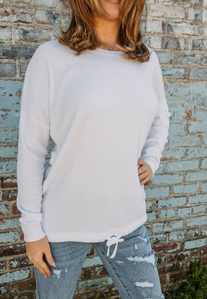 Barefoot Dreams: CozyChic Ultra Lite® Slouchy Pullover- Sea Salt