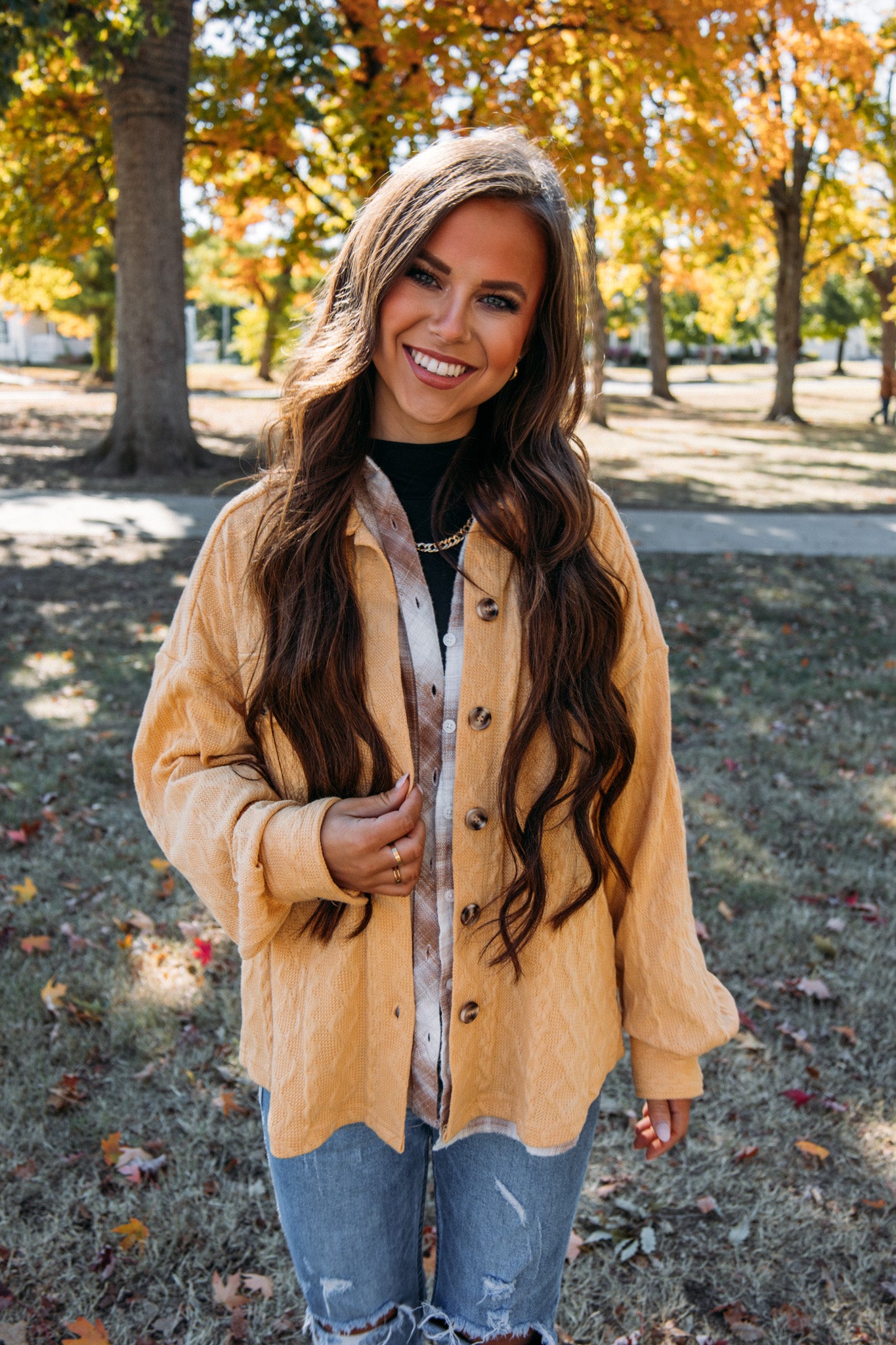 Small Town Girl Shacket - Honey