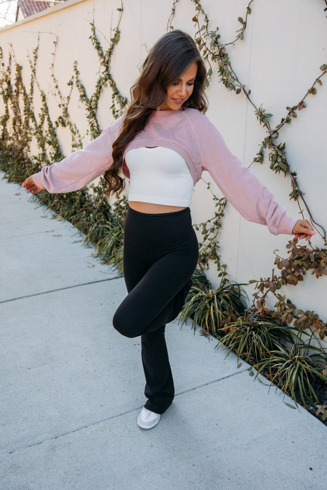 Back on Top Cropped Sweater - Blush