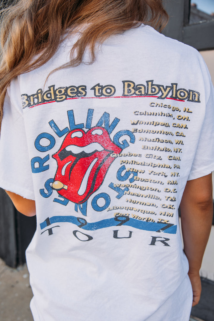 Rolling Stones Bridges To Babylon Tee-White