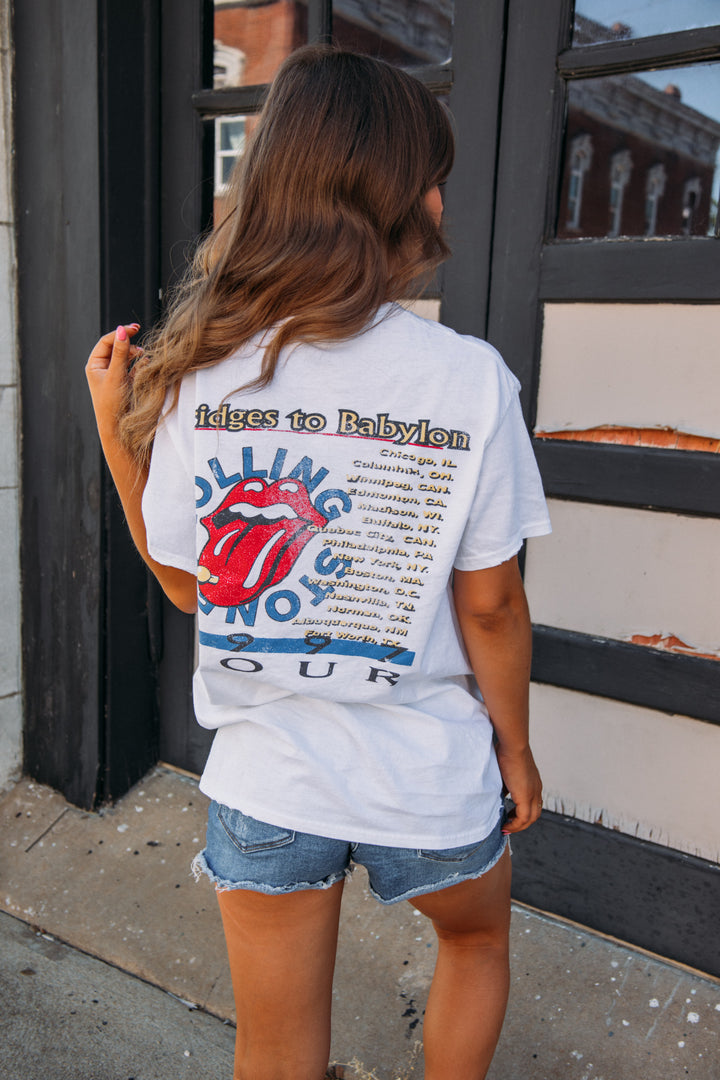 Rolling Stones Bridges To Babylon Tee-White